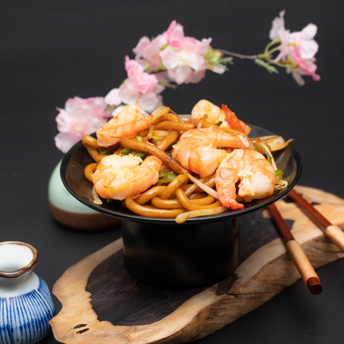 sautées aux crevettes